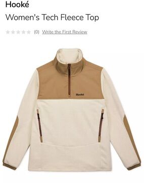 Hooke Tech Fleece Top Oatmeal Maple Brown Sz XS